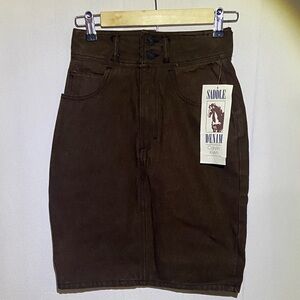 Vintage RARE Calvin Klein Sport Saddle Denim Skirt Size 4